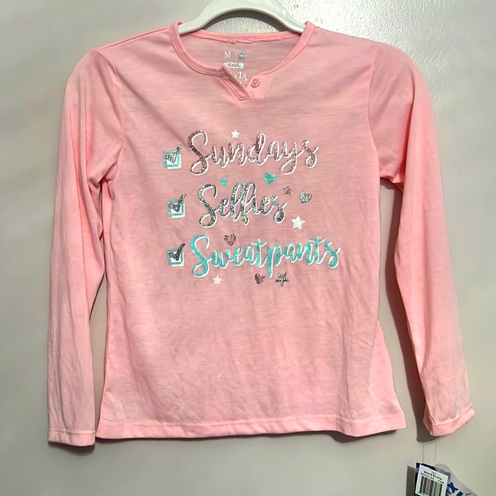 NWT Girls Pijama Top Max and Olivia Size 10/12 L